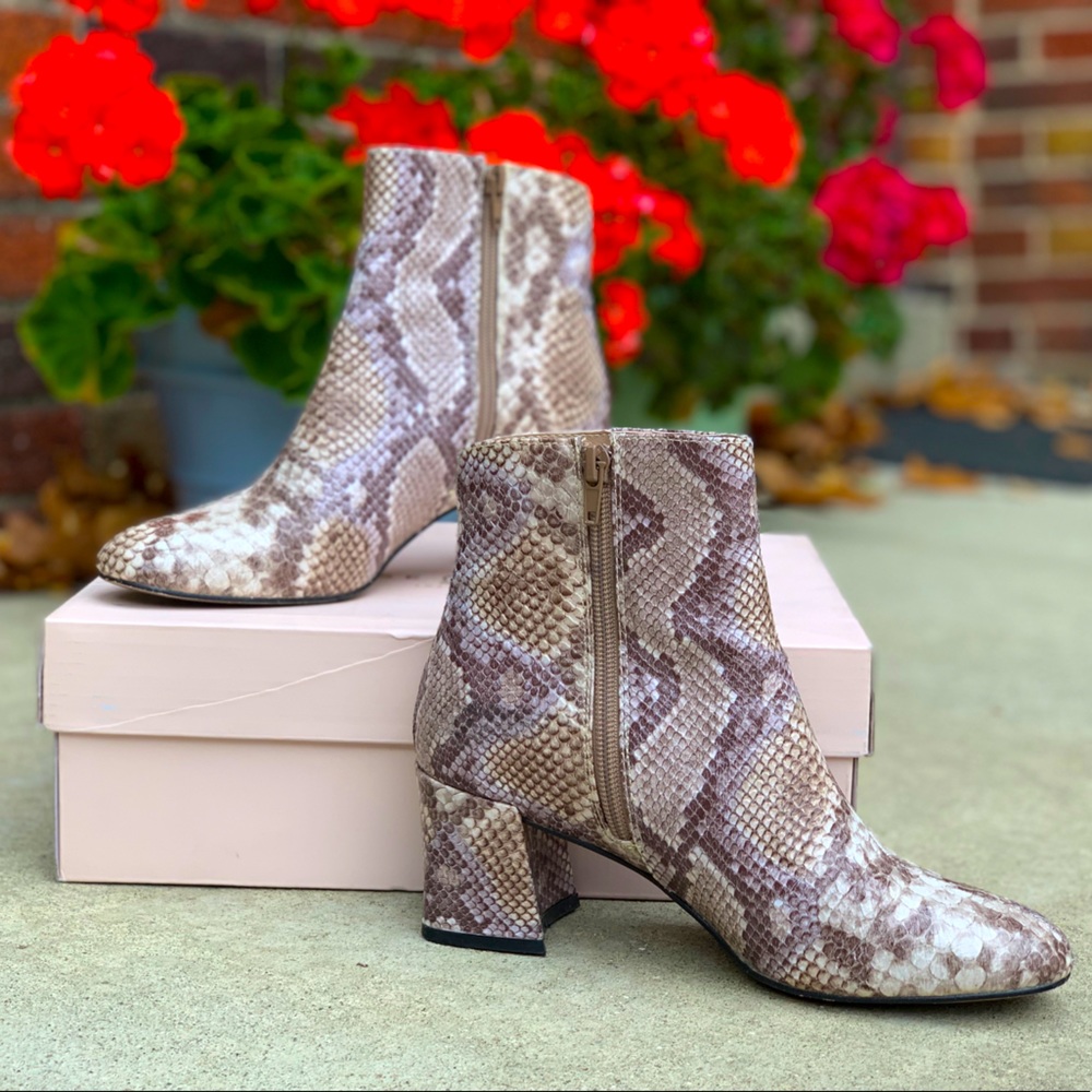 Snakeskin Ankle Boots (Size 6/EUR 36.5)